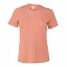 T-shirt femme décontracté coton et polyester, col rond, manches courtes, 142 g/m²