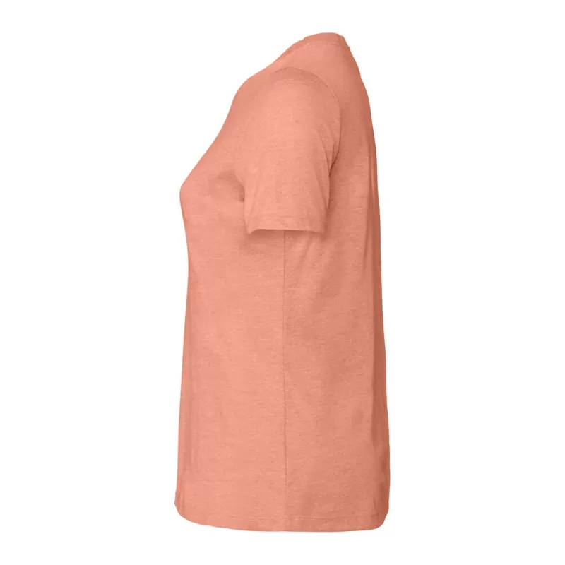 T-shirt femme décontracté coton et polyester, col rond, manches courtes, 142 g/m²