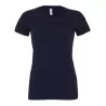 T-shirt femme slim fit col rond, manches ajustées, coupe longue, 142 g/m²