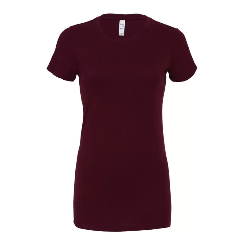 T-shirt femme slim fit col rond, manches ajustées, coupe longue, 142 g/m²