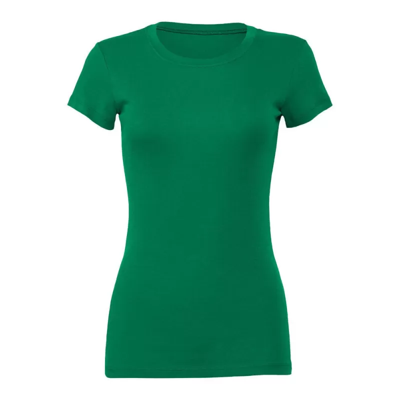 T-shirt femme slim fit col rond, manches ajustées, coupe longue, 142 g/m²