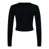 Tee-shirt court manches longues femme coton et polyester, 150 g/m²