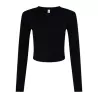 Tee-shirt court manches longues femme coton et polyester, 150 g/m²