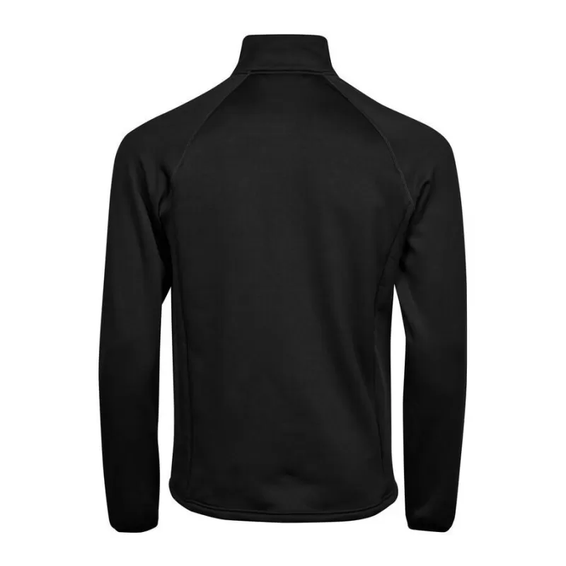 Veste polaire stretch ajustée en polyester, col montant, poches zippées, 235 g/m²