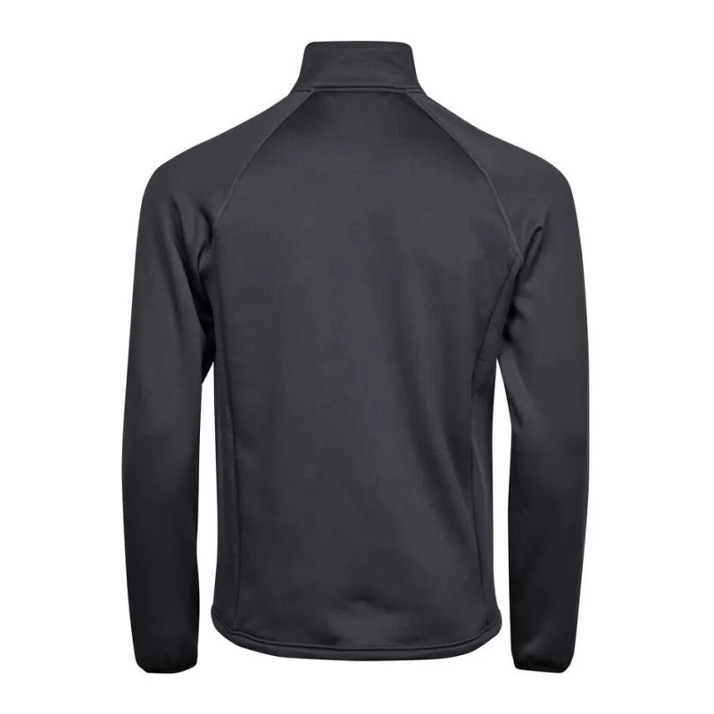 Veste polaire stretch ajustée en polyester, col montant, poches zippées, 235 g/m²