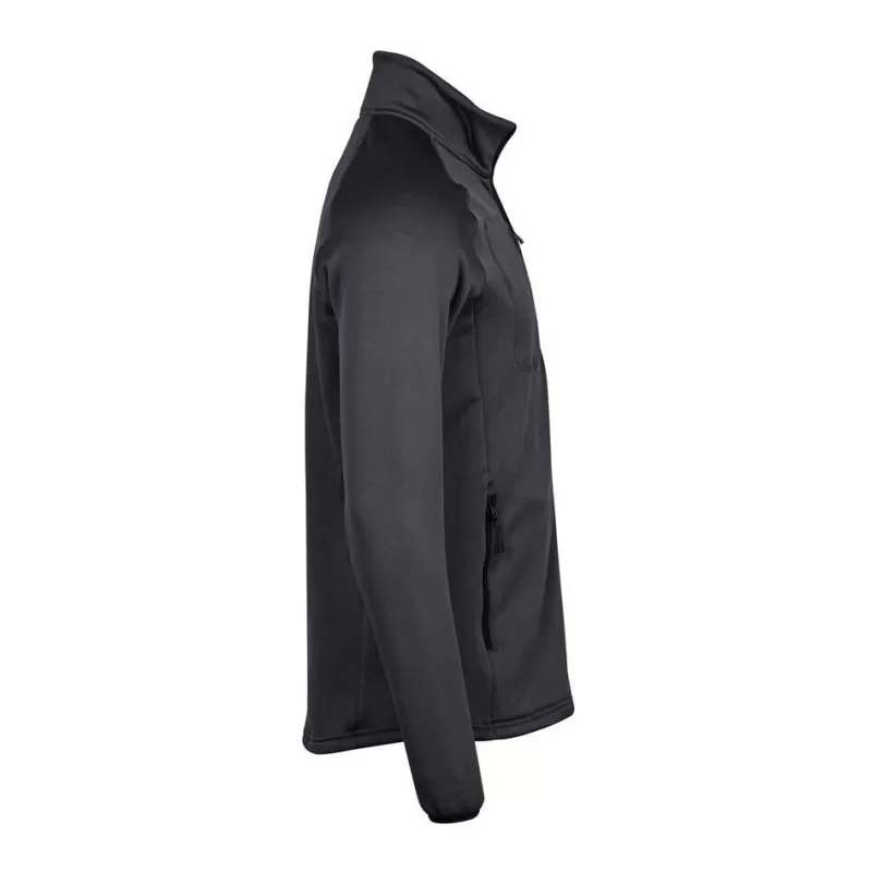 Veste polaire stretch ajustée en polyester, col montant, poches zippées, 235 g/m²