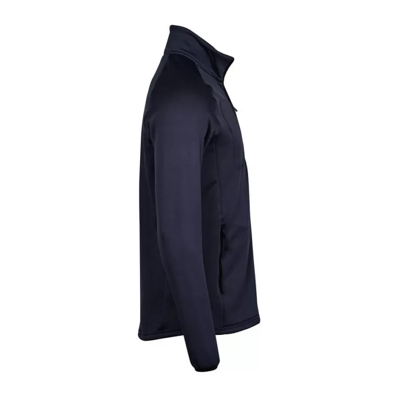 Veste polaire stretch ajustée en polyester, col montant, poches zippées, 235 g/m²