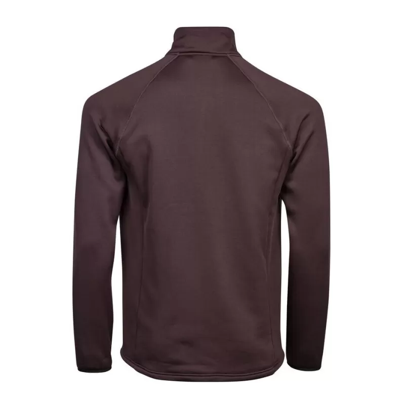 Veste polaire stretch ajustée en polyester, col montant, poches zippées, 235 g/m²