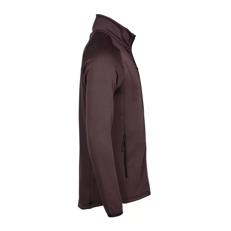 Veste polaire stretch ajustée en polyester, col montant, poches zippées, 235 g/m²