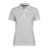 Polo femme coupe ajustée en polyester recyclé et élasthanne, col plat, 187 g/m²