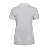 Polo femme coupe ajustée en polyester recyclé et élasthanne, col plat, 187 g/m²