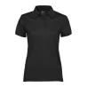 Polo femme coupe ajustée en polyester recyclé et élasthanne, col plat, 187 g/m²