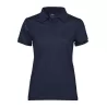 Polo femme coupe ajustée en polyester recyclé et élasthanne, col plat, 187 g/m²