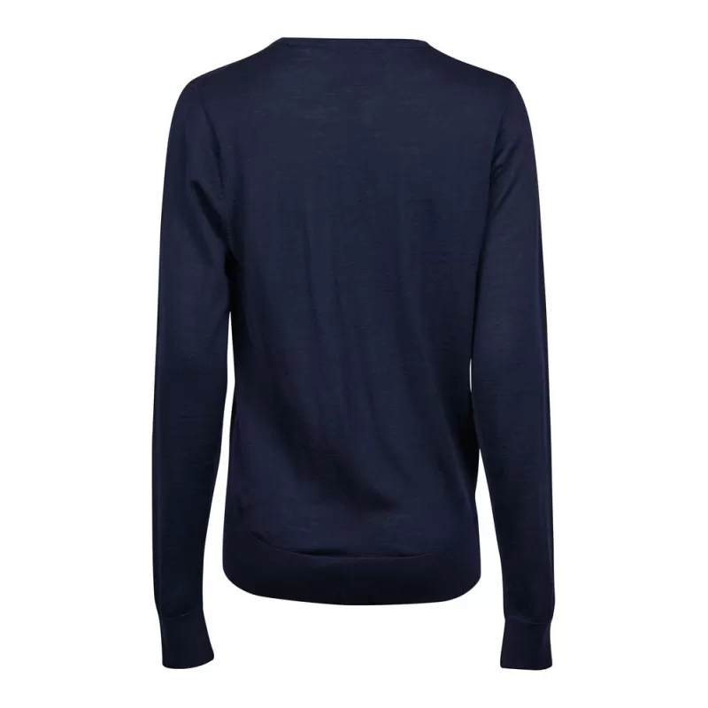 Pull femme ajusté col rond de qualité italienne fil mérinos