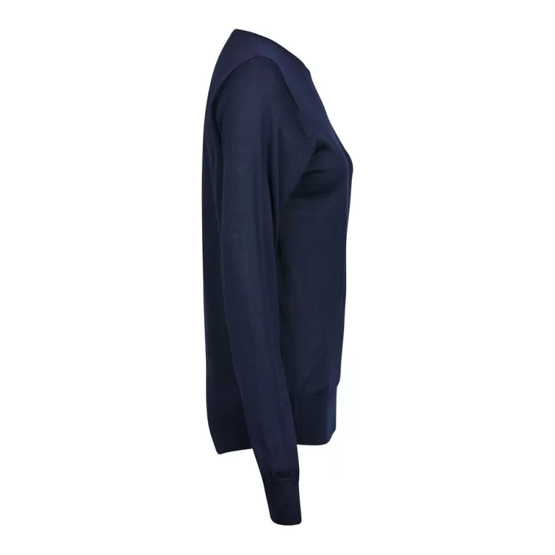 Pull femme ajusté col rond de qualité italienne fil mérinos