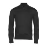 Pull col zippé en laine mérinos et polyacrylique, coupe ajustée élégante