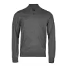 Pull col zippé en laine mérinos et polyacrylique, coupe ajustée élégante