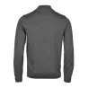 Pull col zippé en laine mérinos et polyacrylique, coupe ajustée élégante