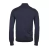 Pull col zippé en laine mérinos et polyacrylique, coupe ajustée élégante