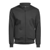 Sweat cardigan zippé en coton et polyester, col montant, poches avant, 310 g/m²