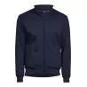 Sweat cardigan zippé en coton et polyester, col montant, poches avant, 310 g/m²