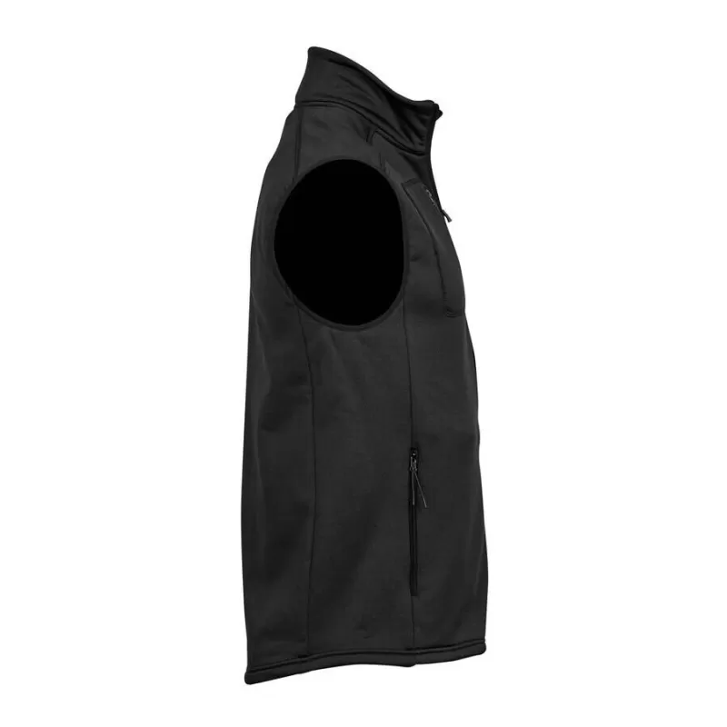 Bodywarmer en polaire ajusté, col montant, poches zippées, 235 g/m²