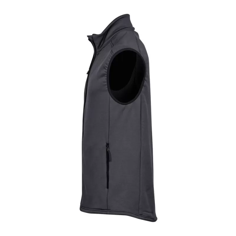 Bodywarmer en polaire ajusté, col montant, poches zippées, 235 g/m²