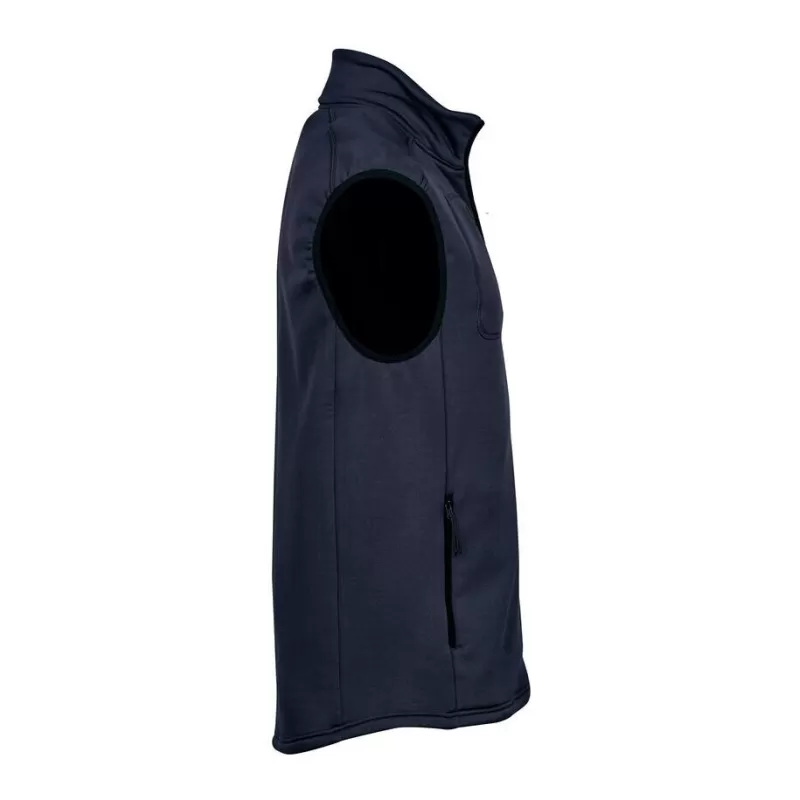 Bodywarmer en polaire ajusté, col montant, poches zippées, 235 g/m²
