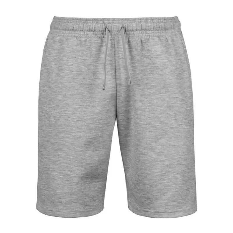 Short de sport en coton ringspun, taille élastique, poches, 320 g/m²