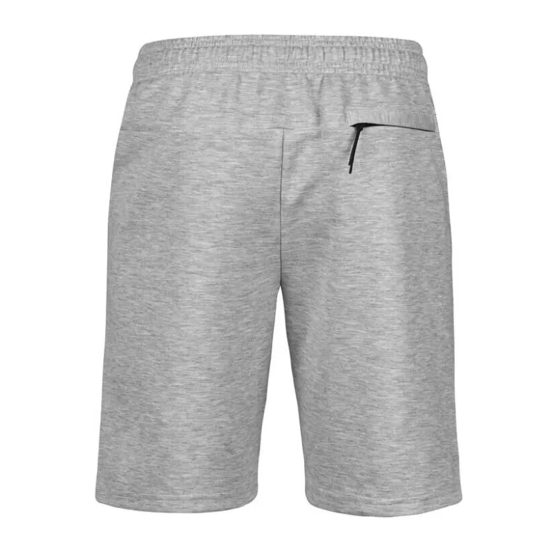 Short de sport en coton ringspun, taille élastique, poches, 320 g/m²