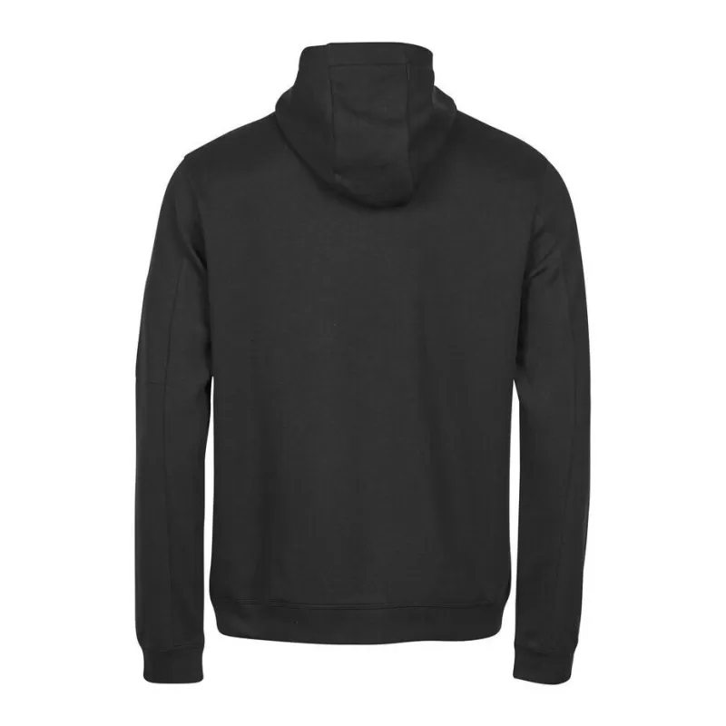 Sweat de sport à capuche en coton et polyester, poche zippée sur la manche, 320 g/m²