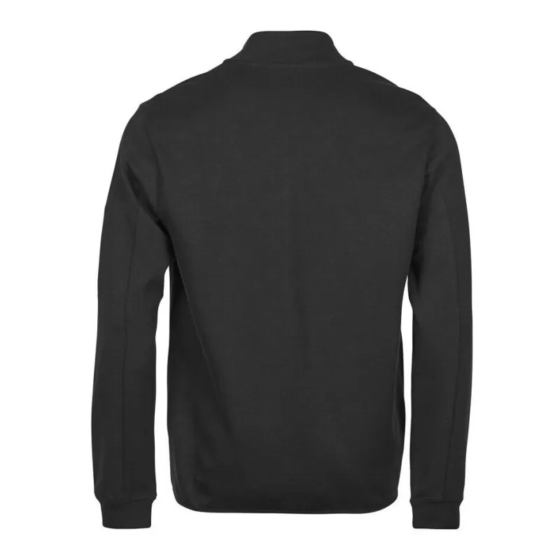 Sweat de sport zippé en coton ringspun, col cadet, poches latérales, 320 g/m²