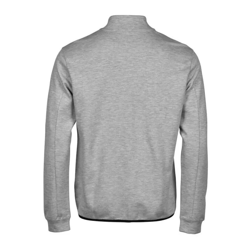 Sweat de sport zippé en coton ringspun, col cadet, poches latérales, 320 g/m²