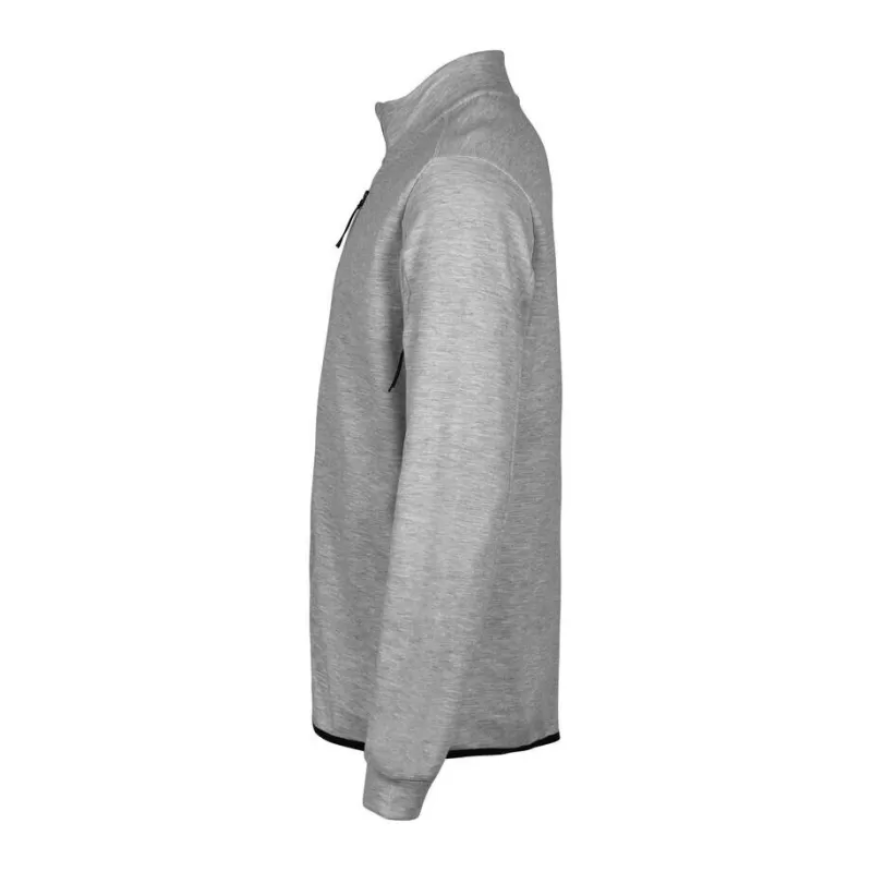 Sweat de sport zippé en coton ringspun, col cadet, poches latérales, 320 g/m²