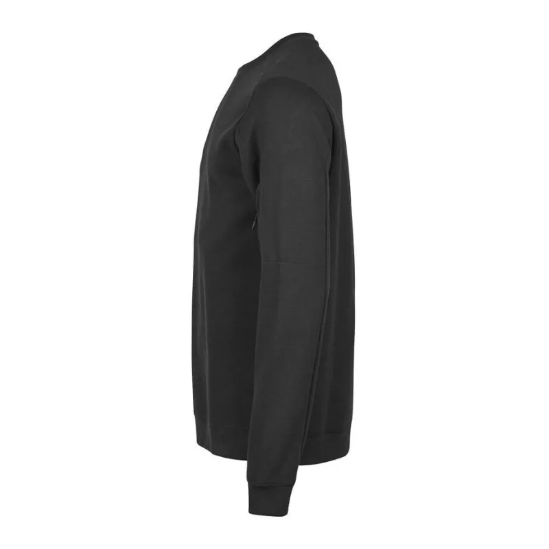 Sweat de sport col rond en coton et polyester, poche zippée sur la manche, 320 g/m²