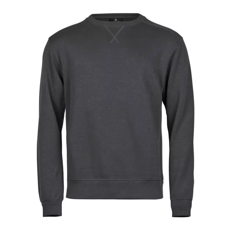 Sweat col rond en coton ringspun, manches droites, 365 g/m²