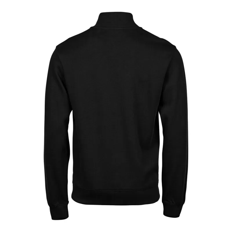 Sweat col zippé en coton ringspun, manches droites, 365 g/m²
