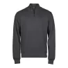 Sweat col zippé en coton ringspun, manches droites, 365 g/m²