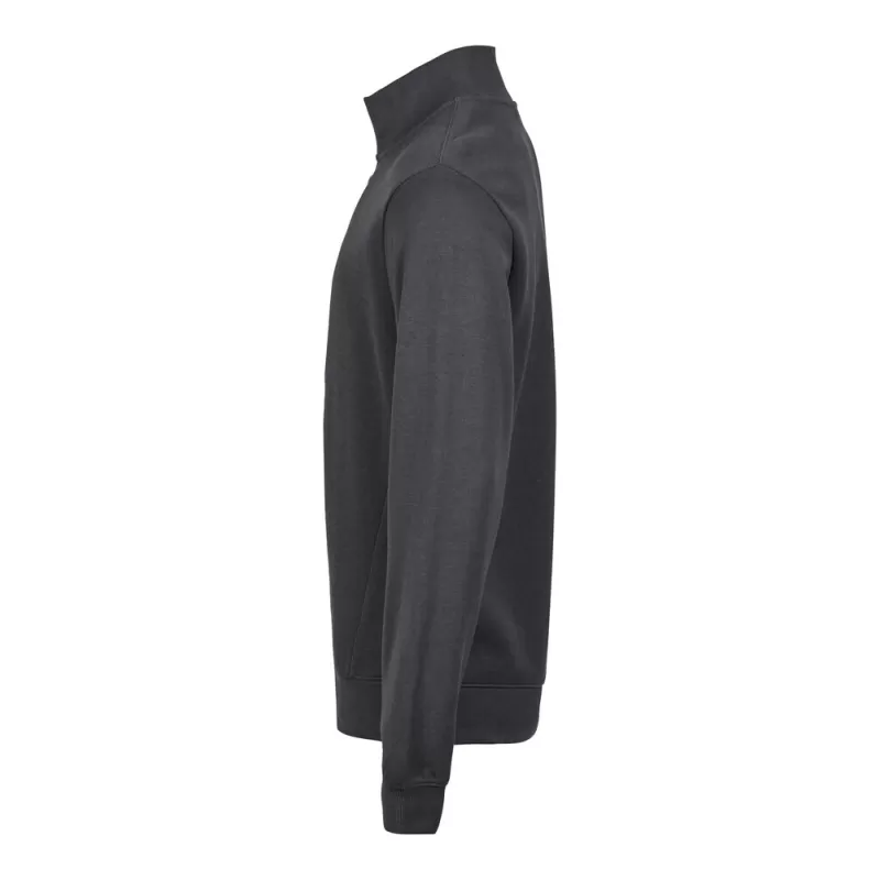 Sweat col zippé en coton ringspun, manches droites, 365 g/m²