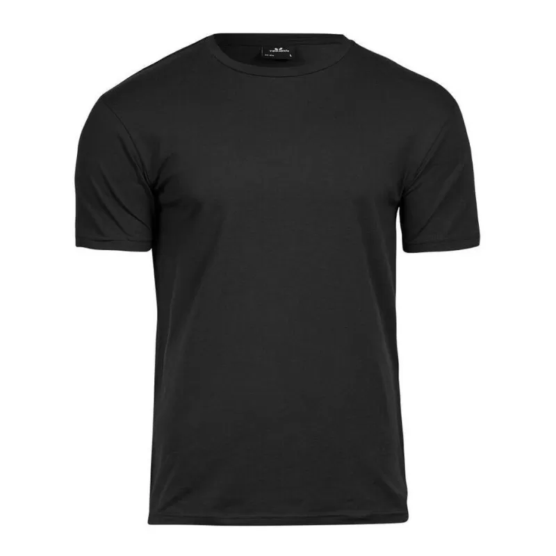T-shirt homme stretch ajusté col rond, manches courtes, 195 g/m²