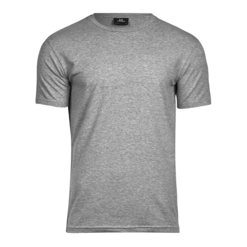 T-shirt homme stretch ajusté col rond, manches courtes, 195 g/m²