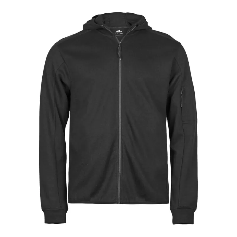 Sweat de sport à capuche zippé en coton ringspun, poches latérales, 320 g/m²