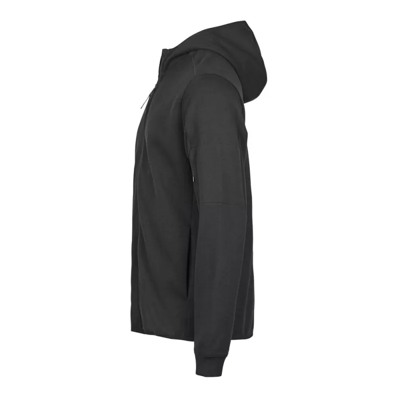 Sweat de sport à capuche zippé en coton ringspun, poches latérales, 320 g/m²