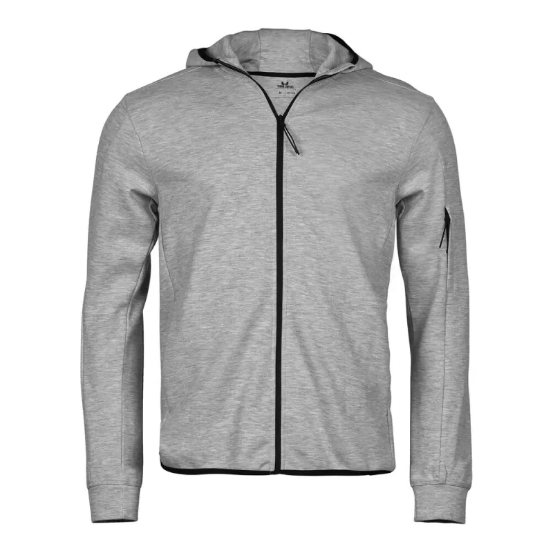 Sweat de sport à capuche zippé en coton ringspun, poches latérales, 320 g/m²