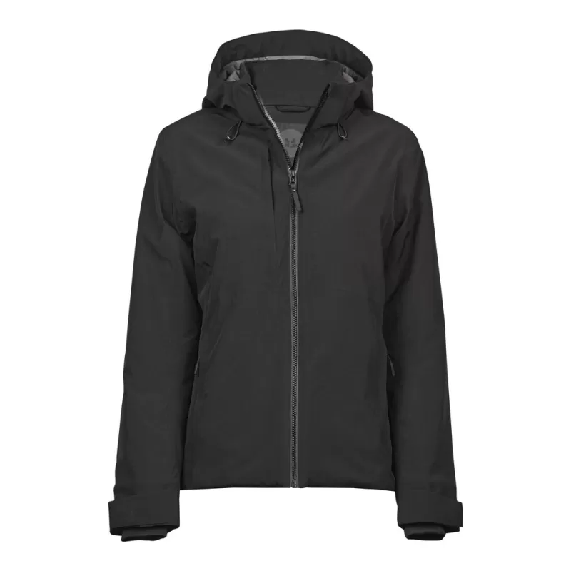 Veste femme imperméable polyester extensible, capuche amovible, 120 g/m²