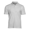 Polo homme coupe ajustée en polyester recyclé et élasthanne, col plat, 187 g/m²