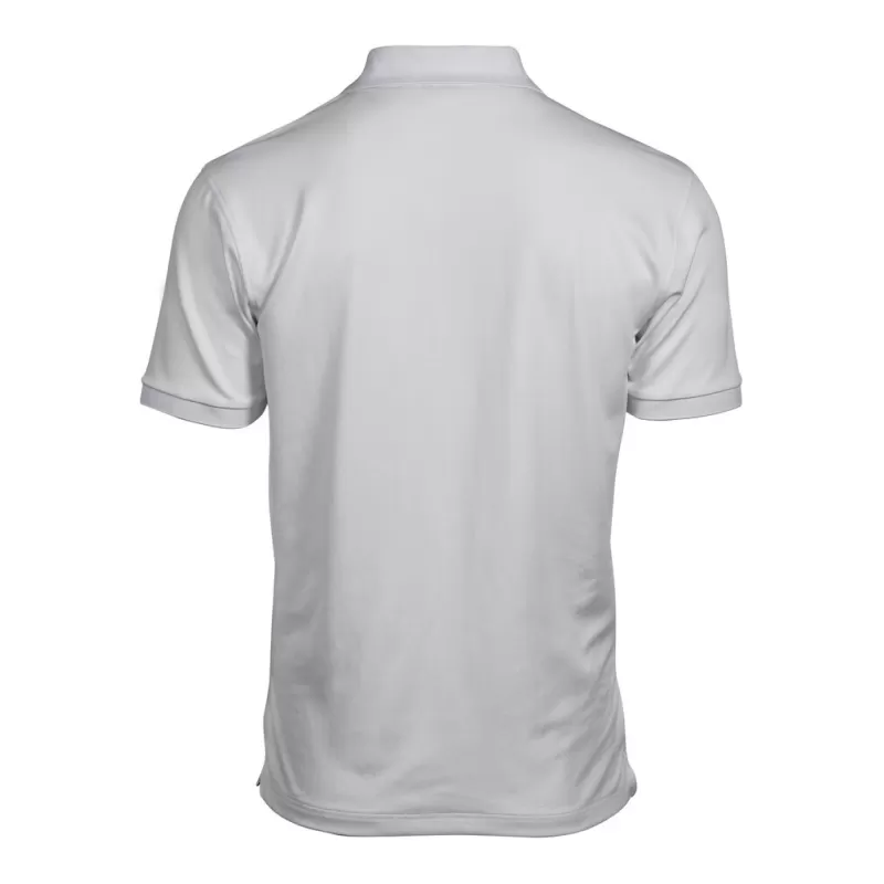 Polo homme coupe ajustée en polyester recyclé et élasthanne, col plat, 187 g/m²