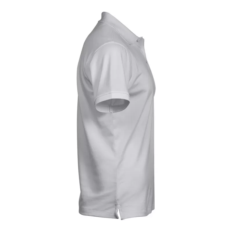 Polo homme coupe ajustée en polyester recyclé et élasthanne, col plat, 187 g/m²