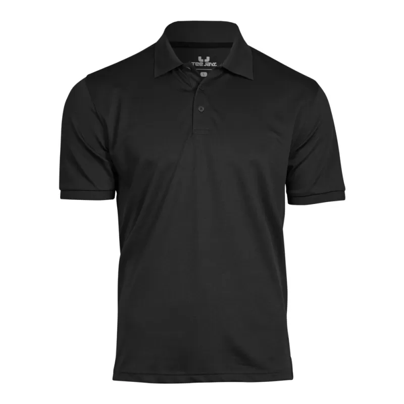 Polo homme coupe ajustée en polyester recyclé et élasthanne, col plat, 187 g/m²