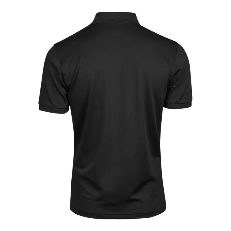 Polo homme coupe ajustée en polyester recyclé et élasthanne, col plat, 187 g/m²